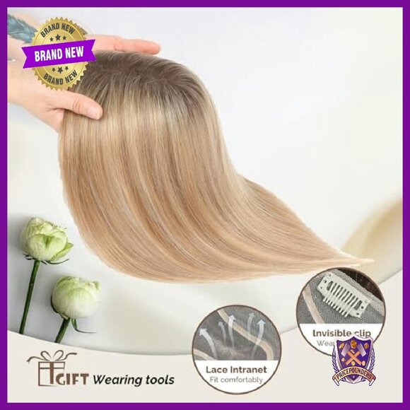 12 Inch Human Hair Topper Mono Base for Thinning Hair Women main image 5